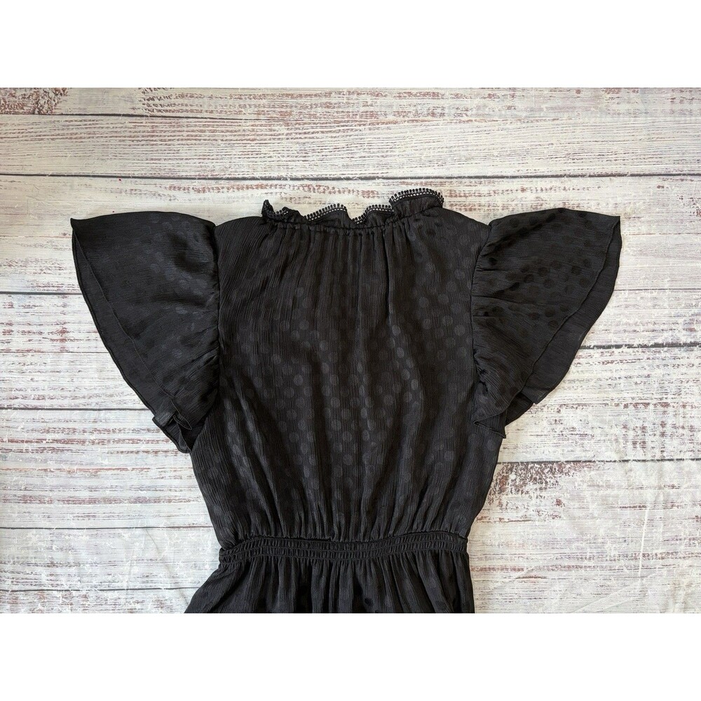 Max Studio Black Tiered Maxi Dress Womens Small Polka Dot Witchy Whimsigoth Long - Picture 5 of 7